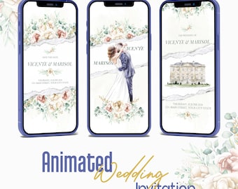Animated Wedding Invitation Electronic Wedding Editable Invitation Wedding Invitation Digital Wedding Invite