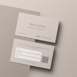 Refer a Friend Program Card | Skincare & Spa Referral Card Template | Esthetician Canva Design