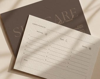 Skincare Routine Card Template for Estheticians, Client Aftercare, Spa Marketing Material, Printable Skincare Instructions, Editable Canva