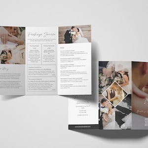 Wedding Photographer Trifold Brochure Template: Elegant Canva Design (EU Size) (Digital Download)