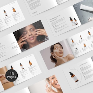 Skincare tips page design in editable format for beauty and dermatology brands - clean, modern style for cosmetic brands, fully customizable in Canva.