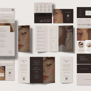 Esthetician Branding Bundle Canva Templates | Minimalist Luxury Med Spa Beauty Salon Brand Kit | Logo, Business Cards & Price Lists image 15
