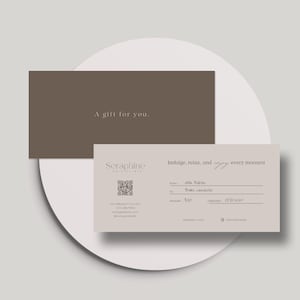 Spa Gift Certificate Voucher Template: Beige Modern Design (Canva, Instant Download)