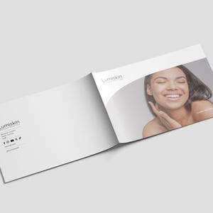 Professional pricing and product listing template for skincare and beauty brands, skincare product catalog for cosmetic brands, modern and clean layout, template in canva.