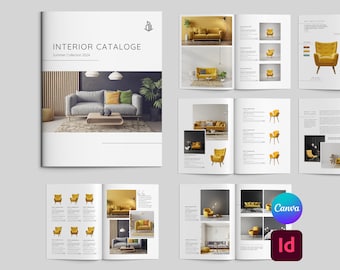 Creative Product Catalog Template Furniture | A4 US | Editable Linesheet, Furniture Design Interior Wholesale Brochure Canva & Indesign