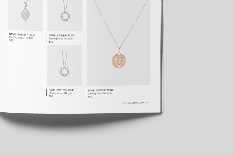 Fine Jewelry Catalog Editable Line Sheet, Jewelry Look Book Brochure