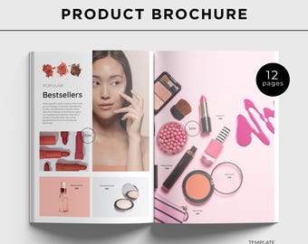 Beauty Magazine Editable Template, Product Brochure for Makeup Cosmetics Brands, Wholesale Line Sheet, Retail Catalog, Canva *Pro Template