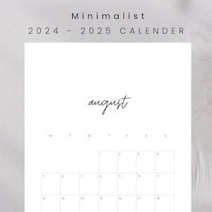 2025 Calendar 2025 Monthly Planner Portrait Minimalist Monthly Calendar, Monday Start, Instant Download A4 Printable PDF