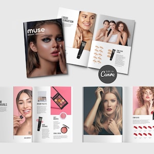 Makeup Product Catalog Canva Template – Beauty Lookbook (A4+US)