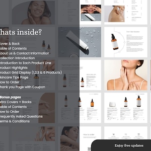 Introduction to brand editable catalog template for skincare professionals - sleek, minimal layout perfect for dermatologist marketing and beauty clinic branding.
