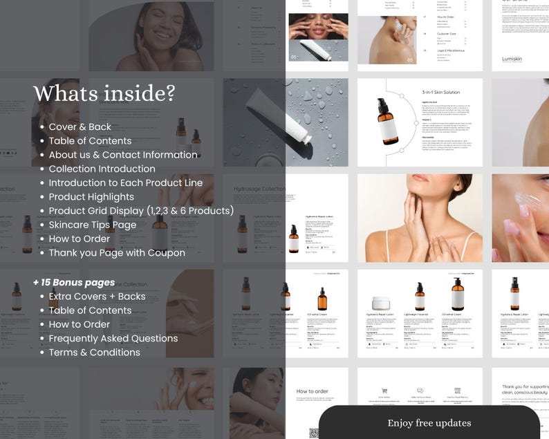 Introduction to brand editable catalog template for skincare professionals - sleek, minimal layout perfect for dermatologist marketing and beauty clinic branding.