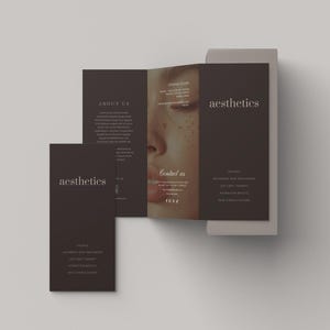 Minimal premium med spa service menu Canva template with a clean, spacious layout and simple typography. Editable digital download designed for estheticians and med spas offering facials, advanced skin treatments, and injectables.