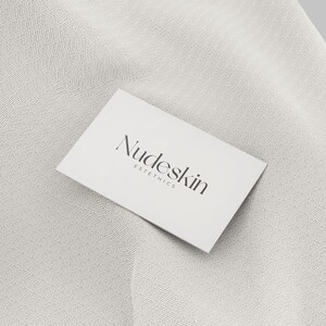 Editable logo design for skincare business, esthetician branding, and skincare clinics. Modern minimalist logo with elegant font, luxury beauty aesthetic, and professional layout. Business card with QR code, spa branding, facial services, wellness and cosmetic brand identity.