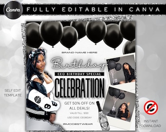 CEO Birthday Flyer, CEO Birthday Sale, CEO Birthday Special Flyer, Boss Girl Flyer, Discount Flyer, Promotion Flyer, Flash Sale Promo Flyer