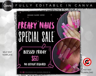 Nail Deal Flyer, Nail Special Flyer, Nail Tech Sale Flyer, Nail Flash Sale Flyer, Nail Booking Flyer, Nail Promotion Flyer Nail Appointments