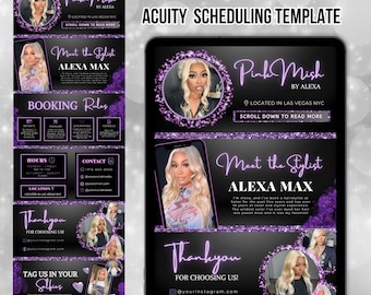 Hair Stylist Acuity Scheduling Template, Acuity Scheduling Template, Hair Stylist Website, Canva Template,Acuity Book Templates, Nail Acuity