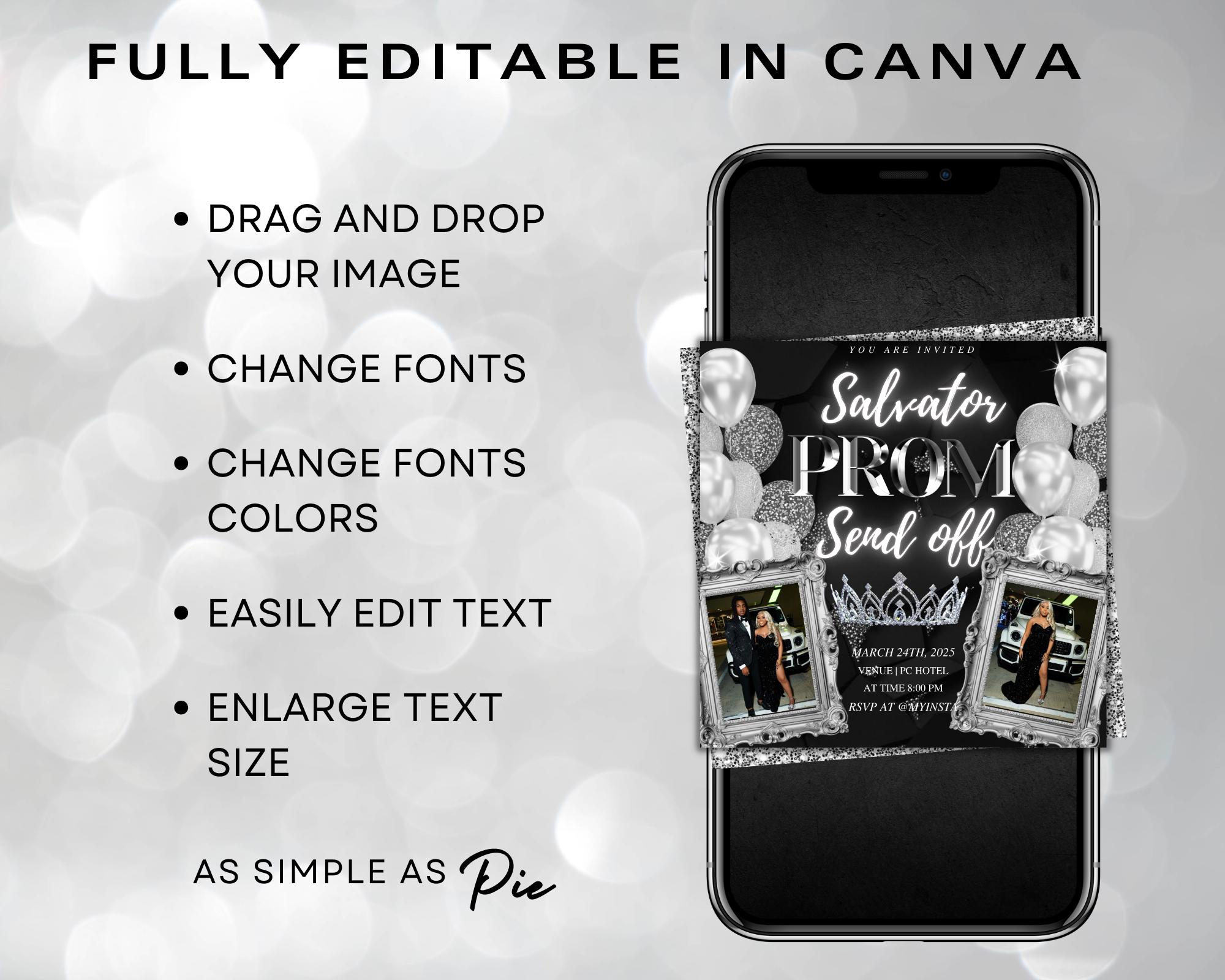 Prom Send off Flyer, DIY Prom Flyer, Prom Canva Template, Prom Send Off ...