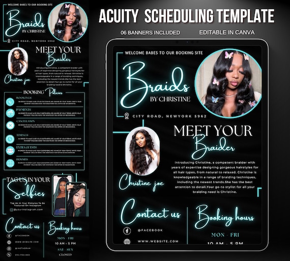 Acuity Scheduling Template, Acuity Scheduling Template Hair Stylist, Nail Tech, Lash Tech, Braider , Makeup Artist, Acuity Book Templates