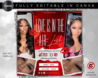 Valentine's February Booking Flyer Beauty Template – Pink Aesthetic for Hairstylist Nail Tech Makeup and Lash Tech Services | Instagram Post