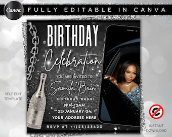 Volantino di compleanno, Volantino per la festa di compleanno, Volantino di compleanno, Compleanno della festeggiata, Volantino per la festa, Volantino per la celebrazione, Evento di compleanno, Invito di compleanno