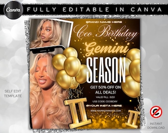 CEO Gemini Birthday Flyer Birthday Sale Ceo Birthday Sale Flyer Birthday Template Ceo Flyer DIY CEO Birthday Special Sale Flyer
