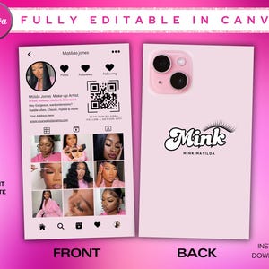 2024 Instagram Visitenkarte, IG Visitenkarte, DIY Canva Visitenkarte Template Design, QR-Code Visitenkarte, Instagram Visitenkarte