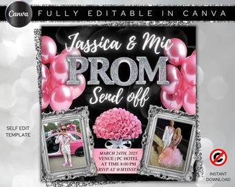 Prom Send Off Flyer, DIY Prom Flyer, Prom Canva Template, Prom Send Off, Prom Send Off Event, Editable, DIY Canva, Instant Download