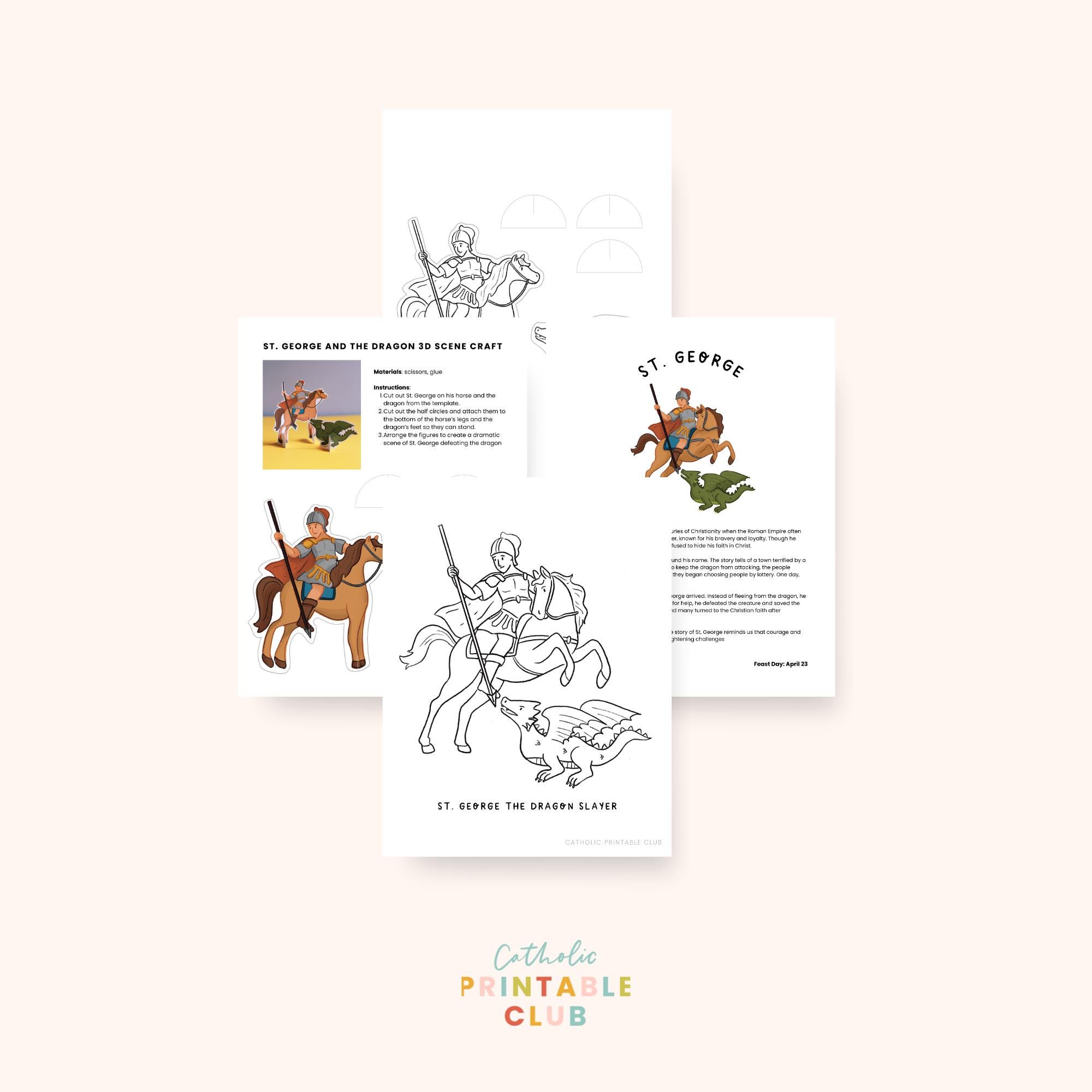 April Catholic Printable Pack (vol. 2) | Saints Coloring Pages & Crafts ...