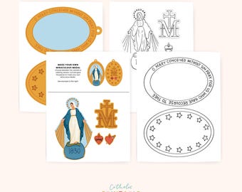 Our Lady of the Miraculous Medal Activity Bundle: Color Page & Miraculous Medal Craft