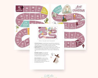 Lent Countdown Calendar | 40-Day Lenten Journey for Kids, Interactive Lent Activity Printable