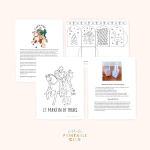 Pacote de atividades de St. Martin of Tours: página para colorir e lanterna de Martinmas