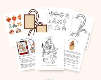 Our Lady of Mt. Carmel Coloring Page & Scapular Craft | Catholic Kids Printable | Marian Feast Day Activity