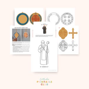 St. Benedict Coloring Page & Medal Craft | Catholic Saint Activity for Kids | Printable Feast Day Bundle