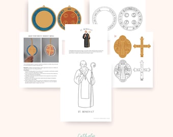 St. Benedict Coloring Page & Medal Craft | Catholic Saint Activity for Kids | Printable Feast Day Bundle