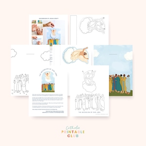 Ascension Activity Bundle | Jesus Ascends Craft & Coloring Page for Kids | Catholic Printable for Easter Season