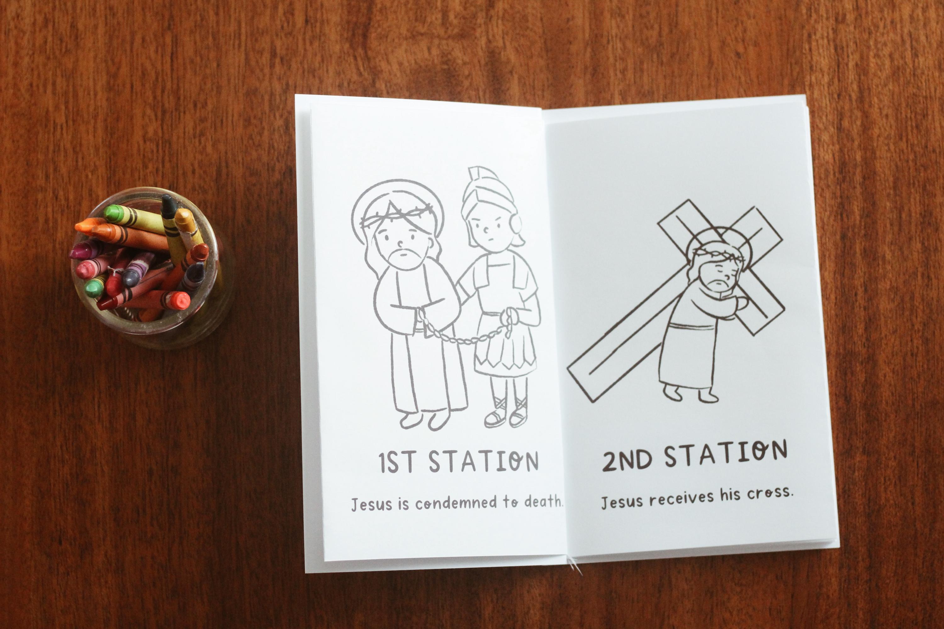 Stations of the Cross Coloring Book for Kids | Catholic Printable ...