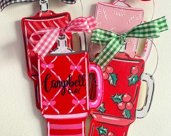 Personalized Water Tumbler Christmas Ornament: Bestie Gift