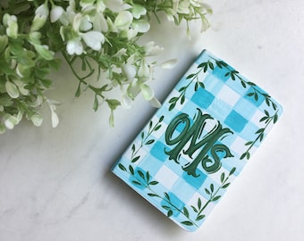 KJV Baby's New Testament Bible check personalized monogram baptism dedication, Baby shower gift, Buffalo check monogram Bible for baby