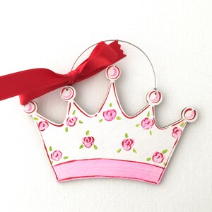 Princess Christmas Ornament - princess crown ornament - Christmas ornament for little girl - flower crown - personalized ornaments