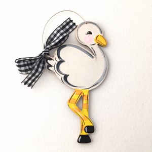 Stork ornament - pregnancy ornament - gender reveal ornament - new baby ornament- personalized Christmas ornaments - pregnancy announcement