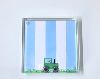 Tractor watercolor print - farm nursery decor - baby gift - personalized baby gift - watercolor print - personalized art print - tractor