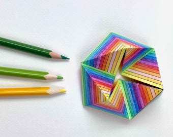 Kaleidocycle Papierspielzeug zum Ausdrucken: Muster zum Ausmalen, Basteln, Flextangle zum Ausdrucken (PDF)