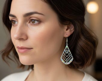 Golden Glow Geo Dangle