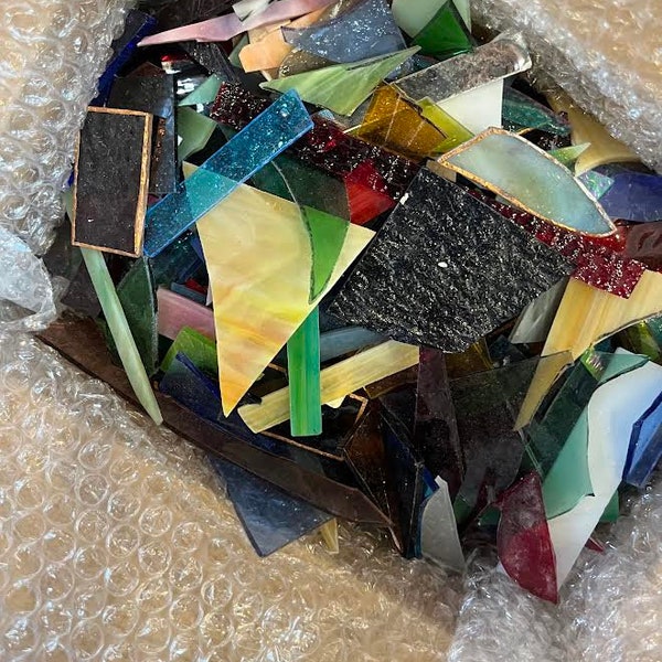 Box #3-  Stained Glass Scraps for Mosaics and other crafts