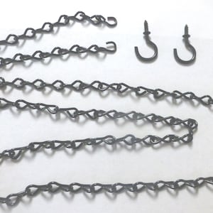 Black Chain#16 w/ 2 black cup hooks --3 ft.