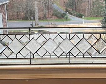 Gorgeous Larger All Clear Bevel Accents in Stained Glass Transom