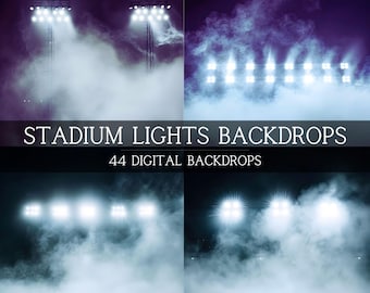 44 Stadium Lights Fog Digital Backdrops: Sports Photography (Digital Download)