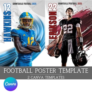 Football Poster Canva Template: Senior Sports, Memory Mate (Digital)