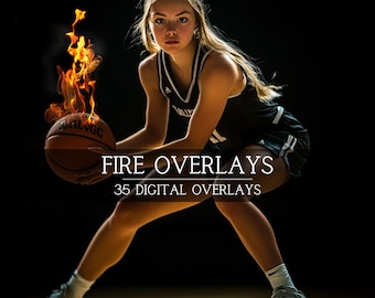 35 Fire Effect Photo Overlays: Flames Photography (Digital Download)