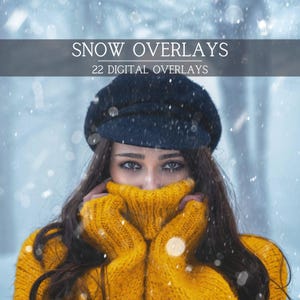 22 Realistic Snow Photo Overlays: Winter Effects (Digital Download)